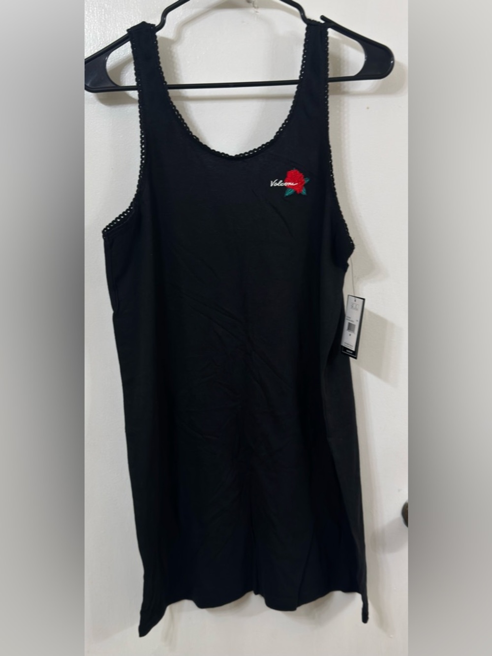 3 for $50 Volcom Black Lace-Trim dress with Logo Tag